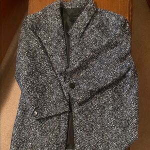 Investments Black and White Textured Blazer